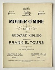 Mother O'Mine 1903 Antique Sheet Music Tenor Baritone Duet Piano Kipling Tours