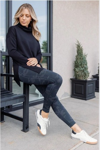 SPANX LOOK AT ME NOW LEGGINGS MIMETICI NERI Taglia L - Foto 1 di 7