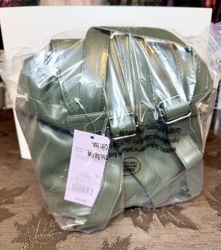 Wild Fable Green Mini Backpack Purse NEW Target Flip Top Cinch Sack 10” Tall - Picture 10 of 13