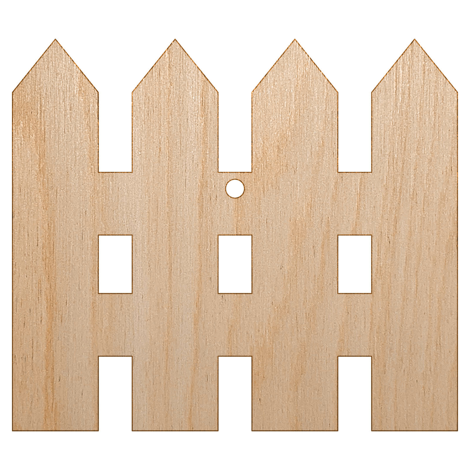 Picket Fence Solid Unfinished Craft Wood Holiday Christmas Tree DIY Ornament