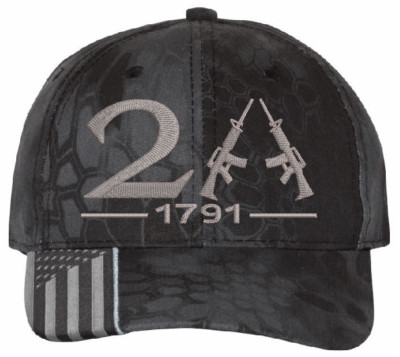 2nd amendment 1791 Cross Guns Embroidered hat Kryptek Typhoon or Highlander