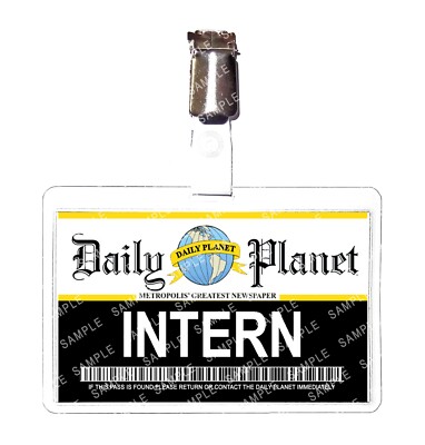 Superman Daily Planet Metropolis Intern Badge Cosplay Comic Con Halloween