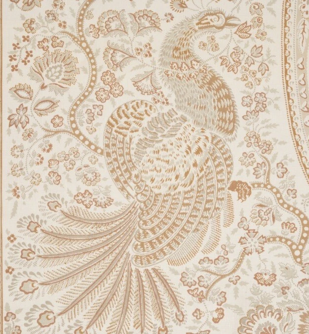 "Ткань для штор Schumacher ""ПАНЕЛЬ ИЗ КОЛЬМЕРИ ПЕЙСЛИ"" 3,4 МЕТРА ПЕРГАМЕНТ 100% лен" - Изображение 3 из 4