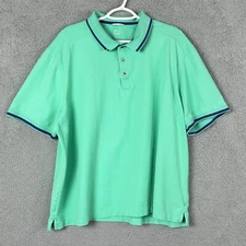 Cutter Buck polo shirt adult green fresh mint short blue sleeve stretch collared