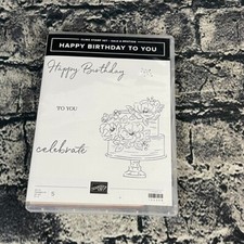 Stampin  Up HAPPY BIRTHDAY TO YOU 5 Pc Cling Stamp Set 152308