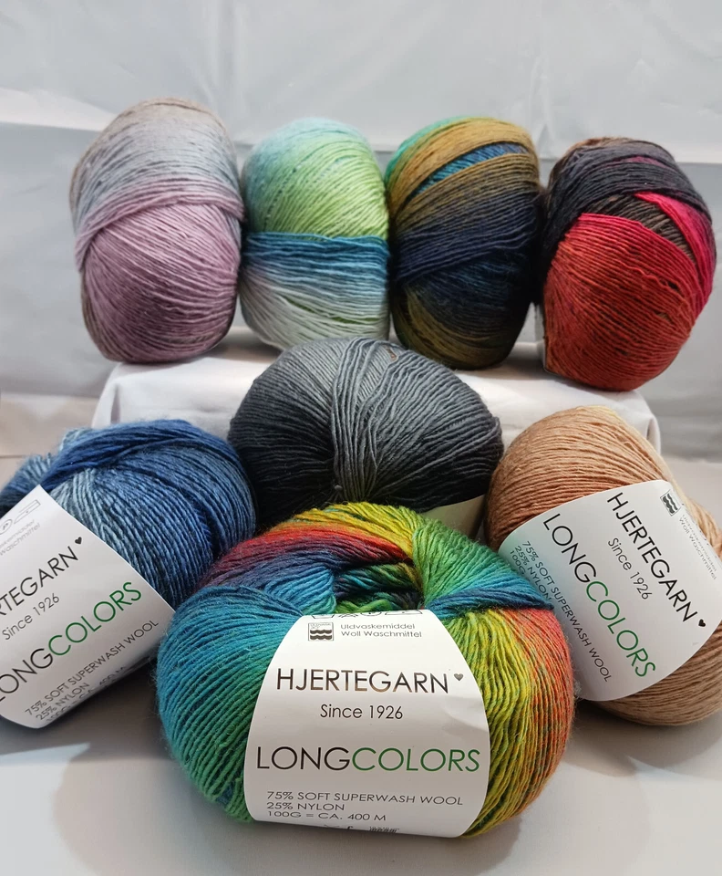 100g LONG COLORS MERINO 22 HJERTEGARN Wolle FARBVERLAUF LACE GRADIENT superwash - Bild 2 von 3