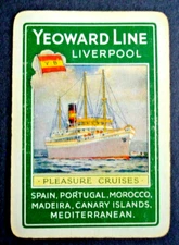 Single Playing Card. Wide  Yeoward Line. Liverpool.   Shipping.
