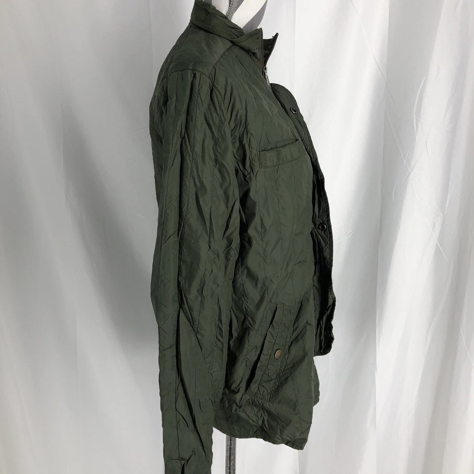 Chaqueta bomber verde de tela estándar para mujer mediana Foto 3 de 4