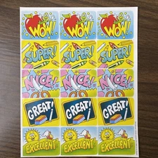 Vintage The Paper Magic Group Teacher Enrichment Stickers- 1999- 2 Sheets