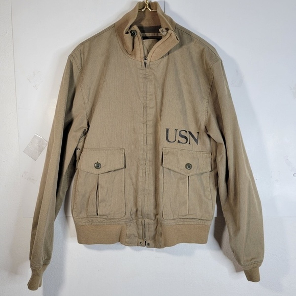 Men Navy Willis & Geiger Aeronautic/Pilot Zip Front Jacket USA