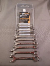 New GearWrench 86560 SAE 10 Piece Midget Combination Wrench Set Open & 12 pt Box