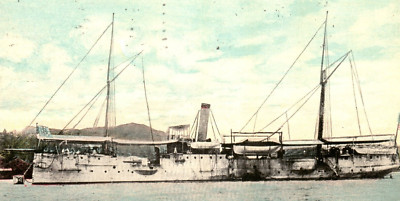 Don Juan de Austria Spanish boat Captured at Santiago now Detroit Mich Postcard