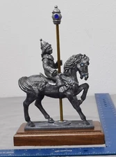 Michael Ricker Clown Kids Carousel Horse 10" Pewter Figurine #59/1000 with COA