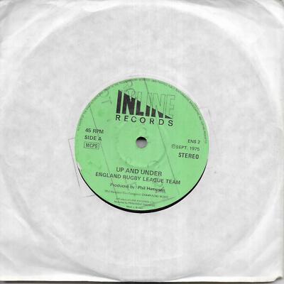 The England Rugby League Team Up And Under UK 45 7'' single