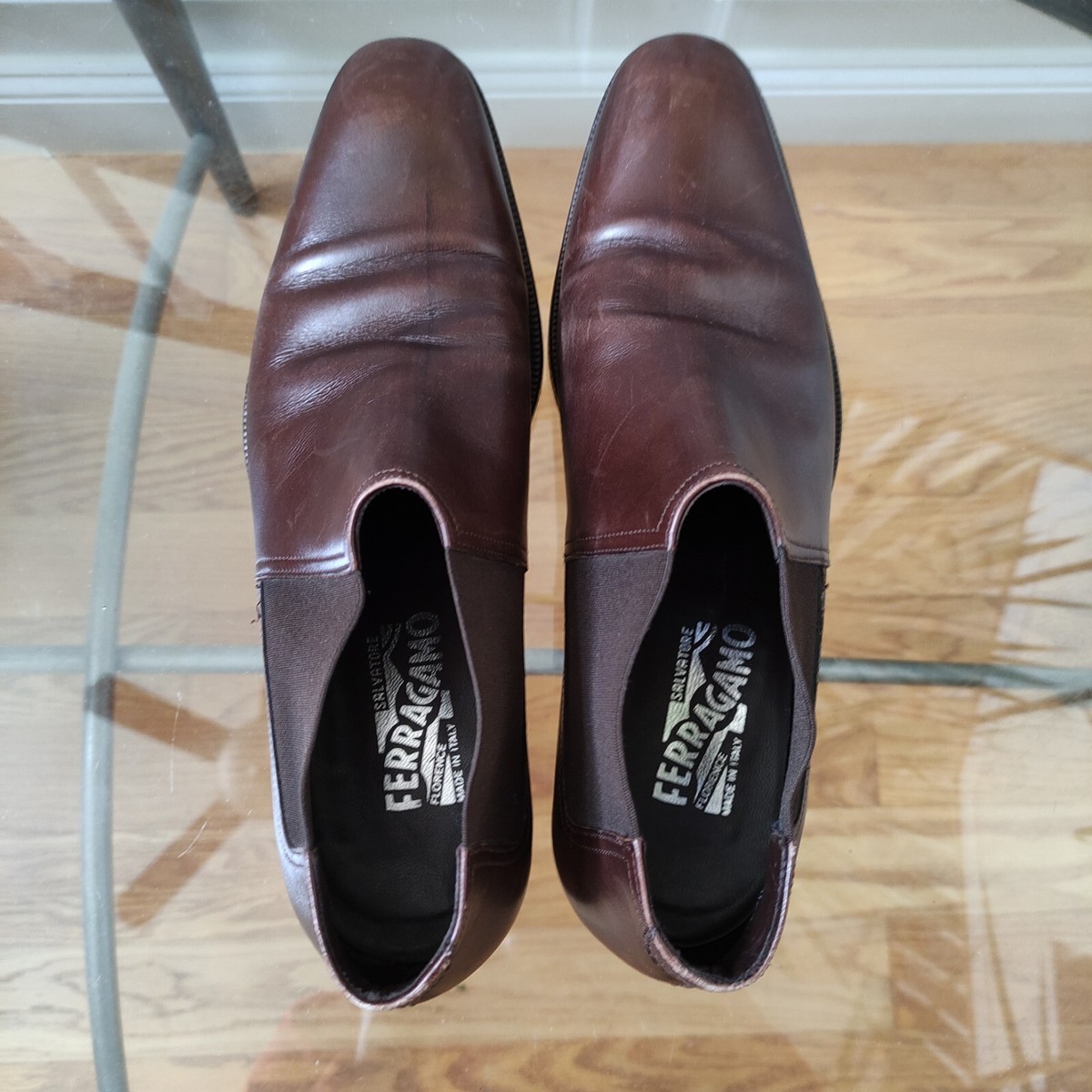 Salvatore Ferragamo Mens 13 D Brown Leather Chelsea Boots Dress Shoes FERRAGAMO IAGO 13 D 46 Men main image 4