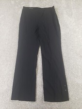 Escada Wool Blend Dress Pants Stud Accents EU 42 US 12 Black Career