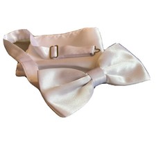 Bow tie and Pocket Square Set Satin White Color