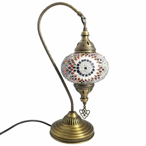 Moroccan Turkish Mosaic Lamp Colourful Glass Handmade Table Desk Light FREE BULB - Picture 145 of 436