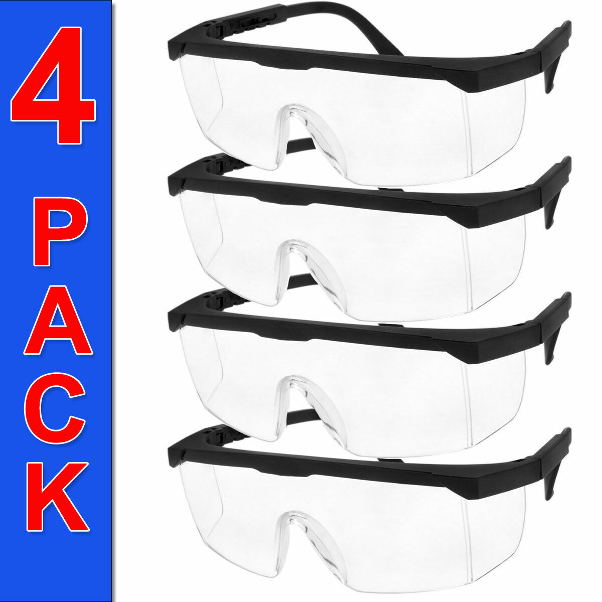 Safety Glasses Protection 4 Pack Shooting Safe Work Industry Glasses Ansi Z87.1+