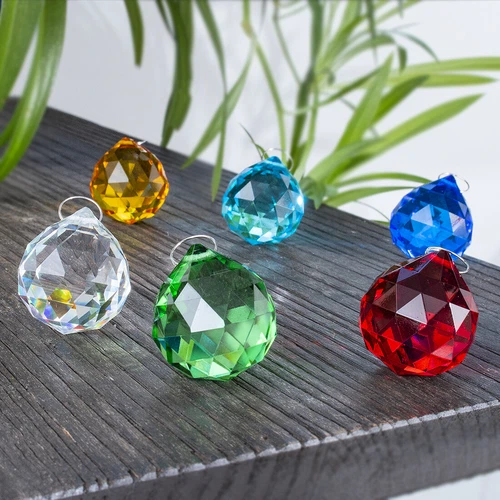 Juego 8 Colgantes Araña Cristal Cristal Bola Luz Prismas Atrapasol Gotas 20MM - Imagen 8 de 9