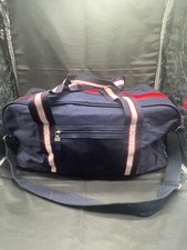 90s TOMMY HILFIGER Spell Out Flag Zipper Pulls Nylon Duffle Gym Travel Bag