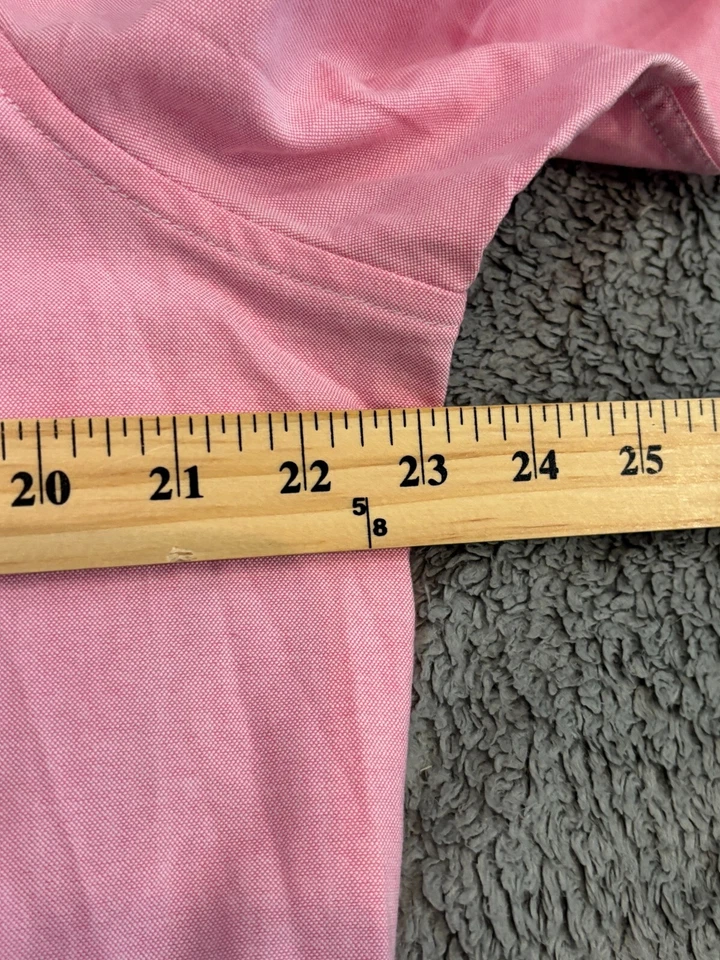 Polo EE. UU. ASSN. Camisa Mujer Mediana Rosa Manga Larga Botón Preppy Oficina Foto 3 de 4