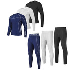 Mens Compression Armour Base layer Top Skin Fit Shirt + Leggings / Pants set