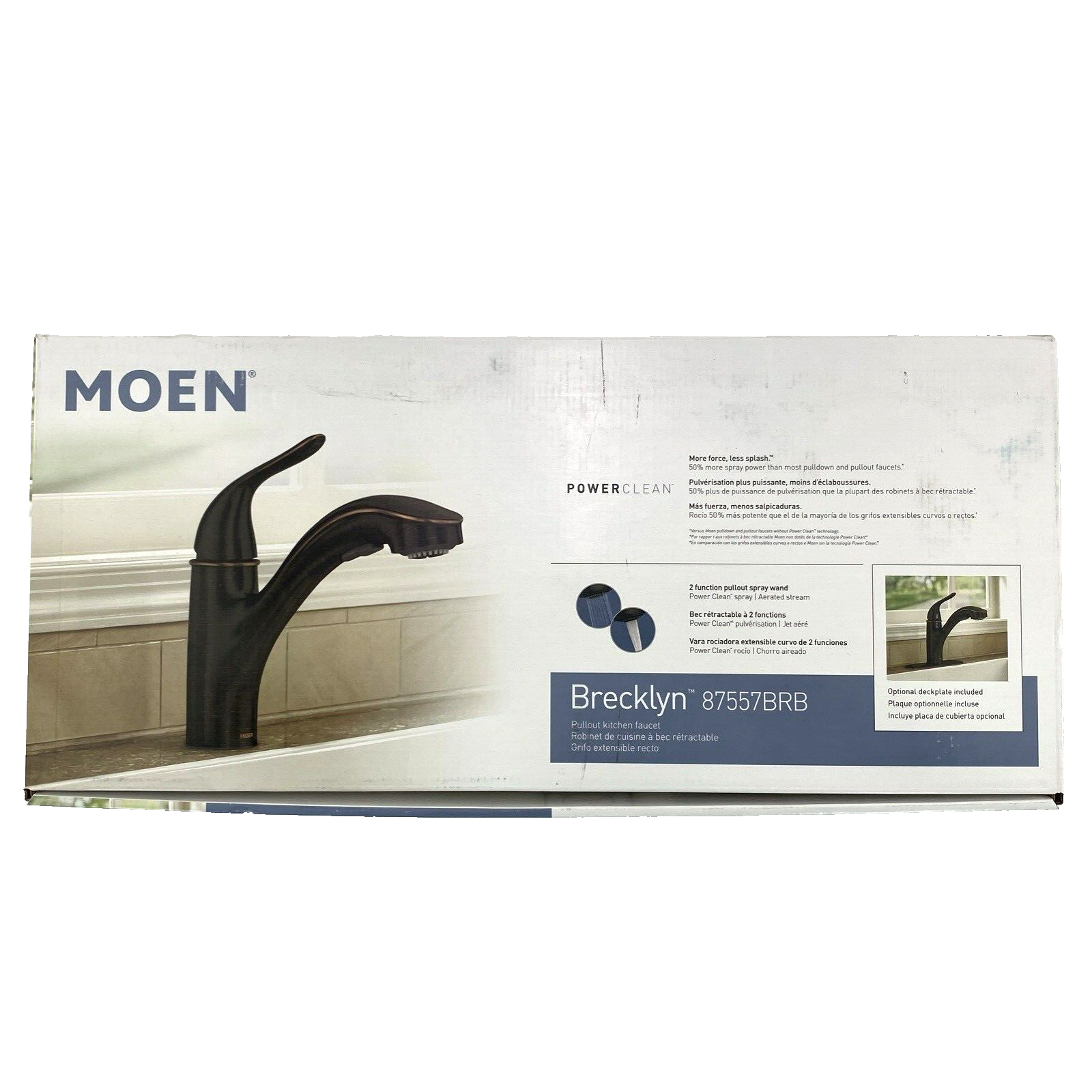 🆕 Moen 87557BRB Brecklyn 1Handle Pullout Kitchen Faucet