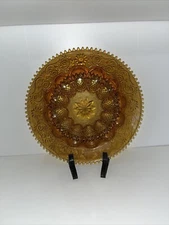 Tiara Glass Amber Sandwich Deviled Egg Serving Plate By Indiana Glass