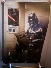 Funny Star Wars Darth Vader On Toilet Canvas Poster 16x24” UNFRAMED