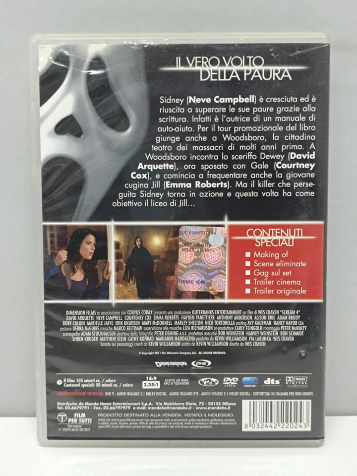 Scream 4 Film DVD Italiano Usato Wes Craven - Immagine 4 di 4