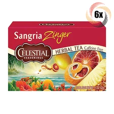 6x Boxes Celestial Seasonings Sangria Zinger Herbal Tea | 20 Bags Each | 1.5oz