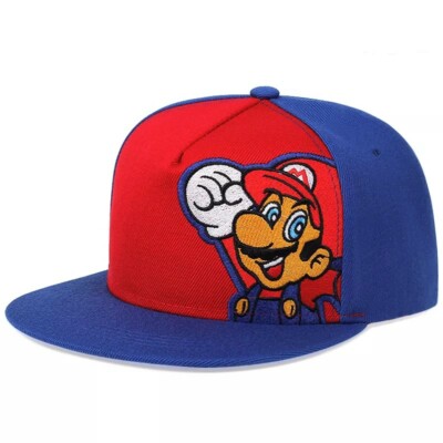 Super Mario Mütze Erwachsene oder Kinder verstellbar Hip Hop Cosplay Vintage Style