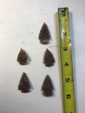 LOT OF 5 Flint Arrowheads, Craft Jewelry Making