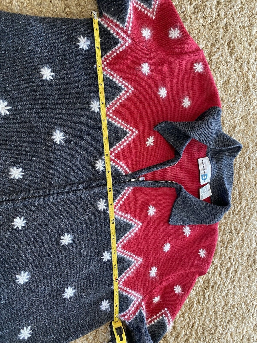 Vintage Women's Cardigan Sweater Snowflake Paul Harris Designs Christmas Small View 5