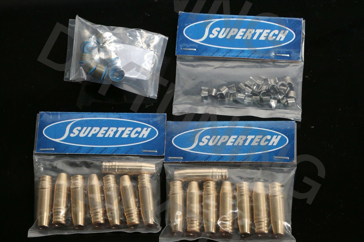 NEW SUPERTECH BRONZE VALVE GUIDES / KEEPERS / STEM SEAL KIT 16 PC