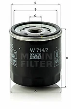 MANN-FILTER W 714/2 oil filter for Alfa Romeo, Autobianchi, Fiat, FSO, Innocenti, LAN