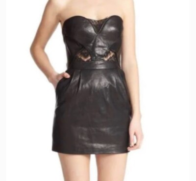 The Kooples Leather Mini Dress Size S US 2 | eBay