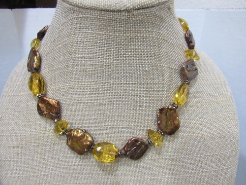 LUCAS LAMETH Pearl Necklace Cornflake 