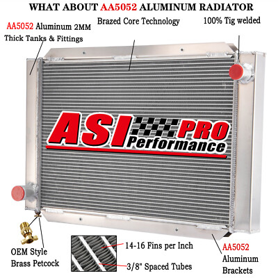 Universal 2 Row Aluminum Airboat Radiator Overall Size 31''W x 21''H