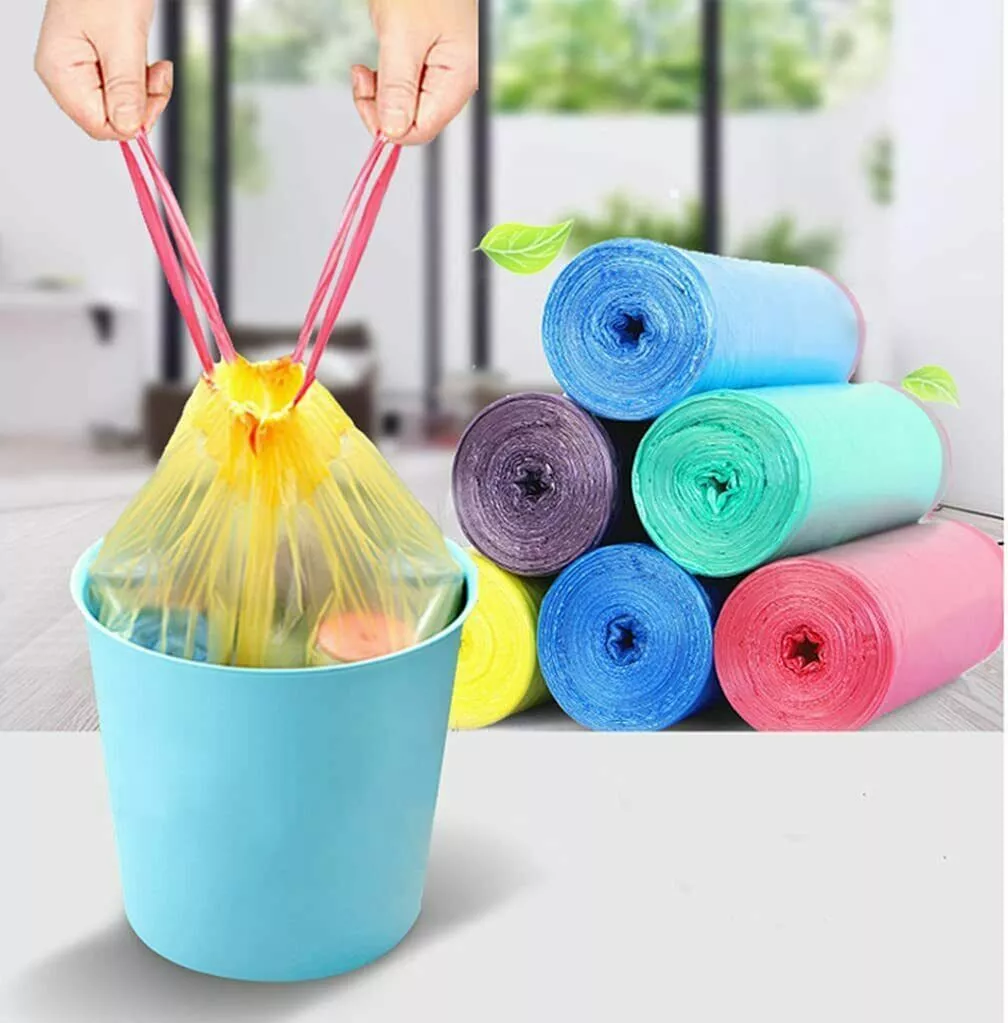 75pcs 5 Rolls/bag 4 Gallon Disposable Small Trash Bags For Bathroom,  Kitchen, Storage, Plastic Bags