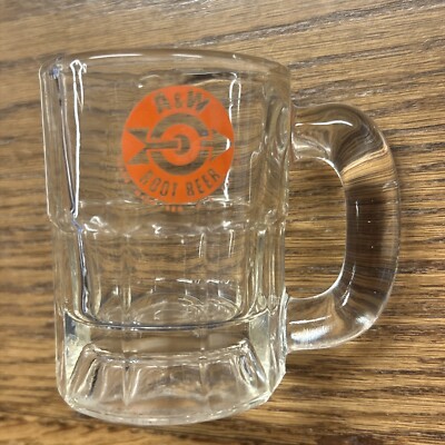 MINIATURE MINI 3 1/4  A&W ROOT BEER MUG WITH OLD LOGO - VERY GOOD DETAIL