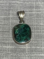 Handcrafted Malachite  Sterling Silver Pendant 10g