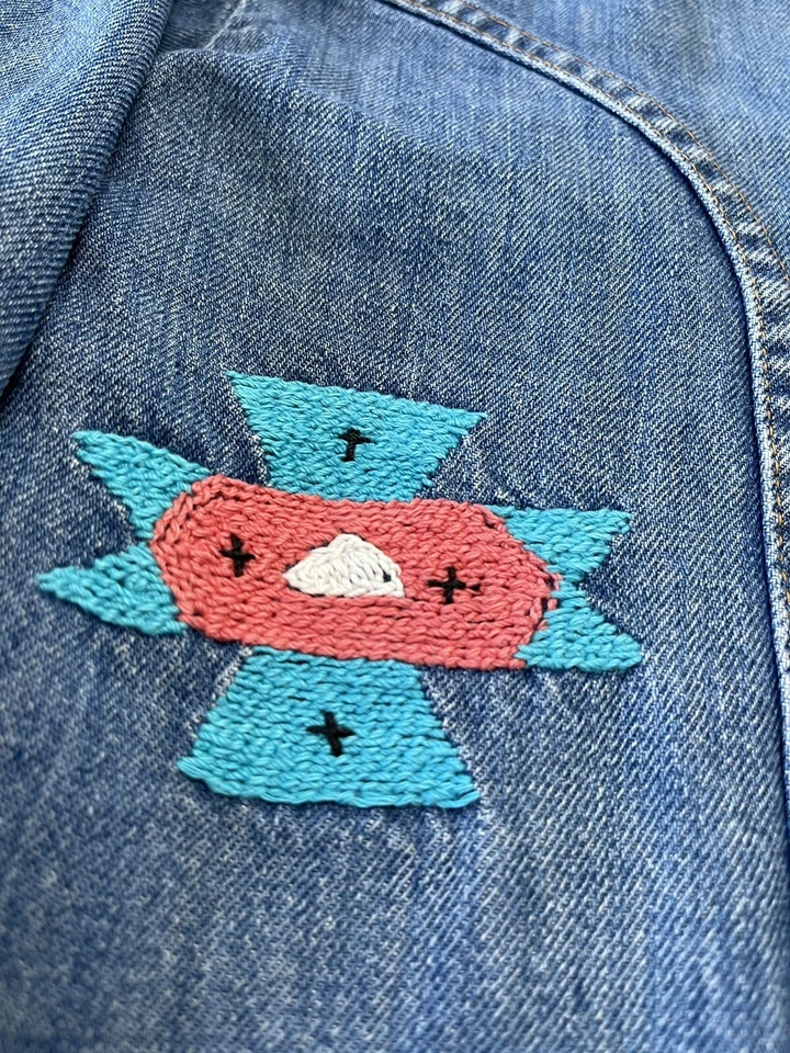 Vintage 70s Levis Orange Tab Denim Button Up Shirt Medium USA Chain-Stitched - Image 4 of 4