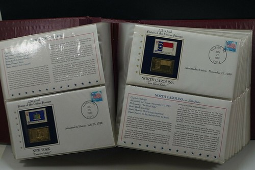 50 GOLDEN REPLICAS OF 1976 UNITED STATES FLAG STAMPS 1st DAY COVER SET 22K GOLD - Picture 7 of 11