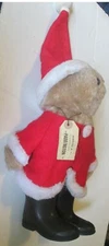 Vintage Plush Paddington SANTA Bear Red Coat & Hat, Black Boots 13" 1983 Eden 