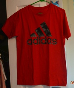adidas red t shirt mens