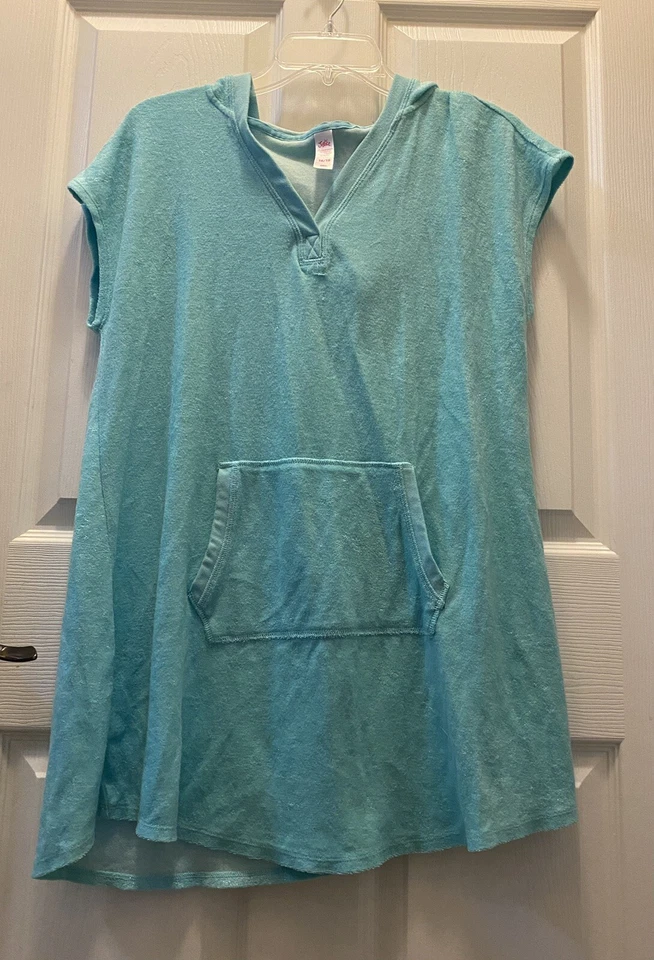 Justice Brand Niñas Talla 16/18 Natación Cubre Verde Una Pieza Pull Over Playa Piscina Foto 2 de 4