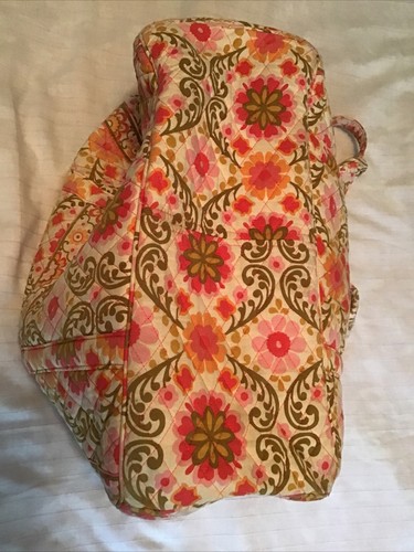 Vera Bradley Diaper Purse Tote Bag In FOLKLORIC Orange Pink Floral Pattern - Picture 7 of 11