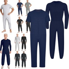 Adaptive Men's Security Zip-up Jumpsuit Easy Care Romper for Elderly & Limited